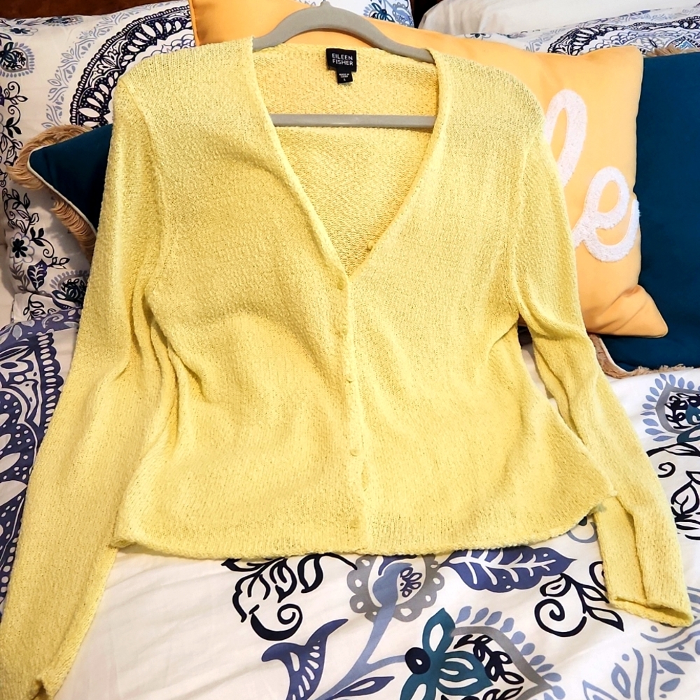 EILEEN Fisher beautiful yellow sweater.